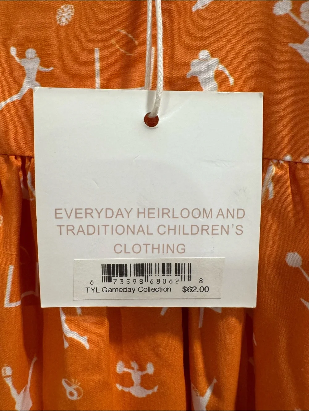 The Yellow Lamb Girls Game Day Orange & White Dress